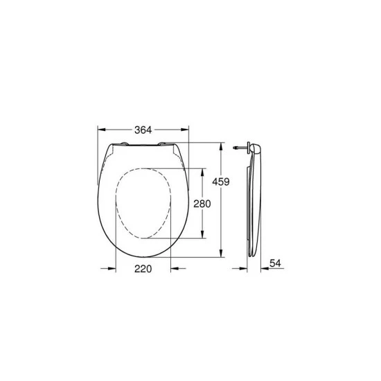 Grohe WC-Sitz BAU KERAMIK Mit Deckel Alpinweiß – Bild 3
