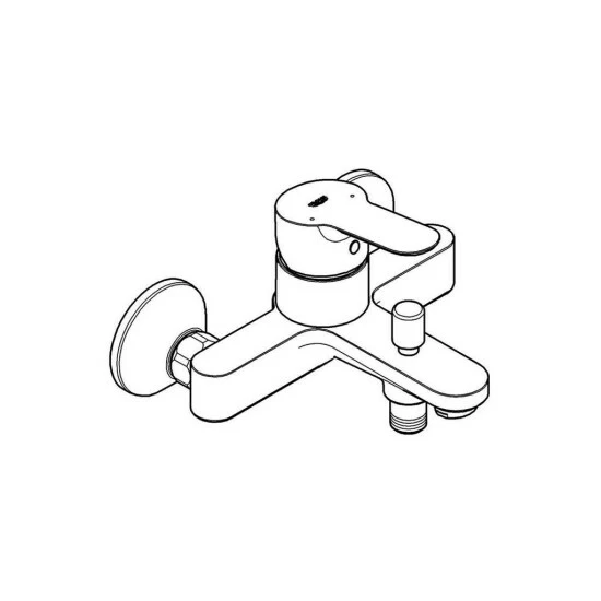 Grohe Einhand-Wannenbatterie BAUEDGE DN 15 Chrom – Bild 3