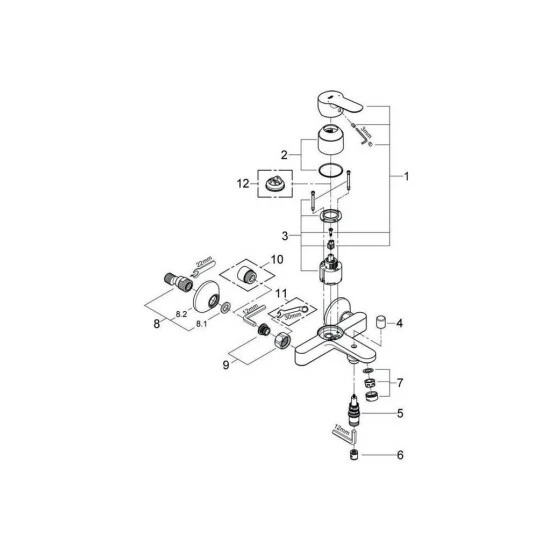 Grohe Einhand-Wannenbatterie BAUEDGE DN 15 Chrom – Bild 4
