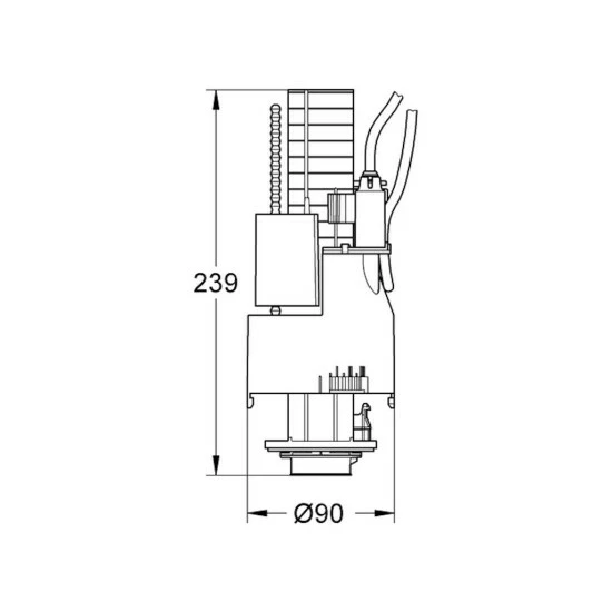 Grohe 2-Mengen-Ablaufventil Pneumatisch Für Wandeinbau-Spülkästen 6l/3l Chrom - 42774000 – Bild 2