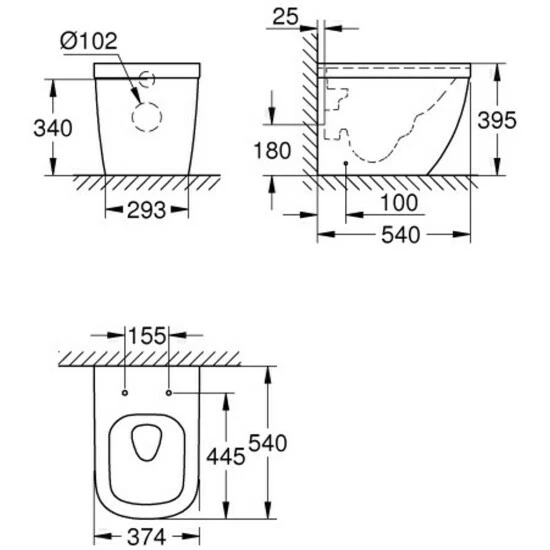 Grohe Stand-Tiefspül-WC EURO KERAMIK Spülrandlos PureGuard/alpinweiß – Bild 4