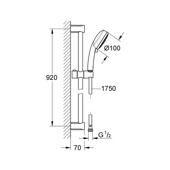 Grohe Brausegarnitur COSMOPOLITAN 100 TEMPESTA Chrom – Bild 2