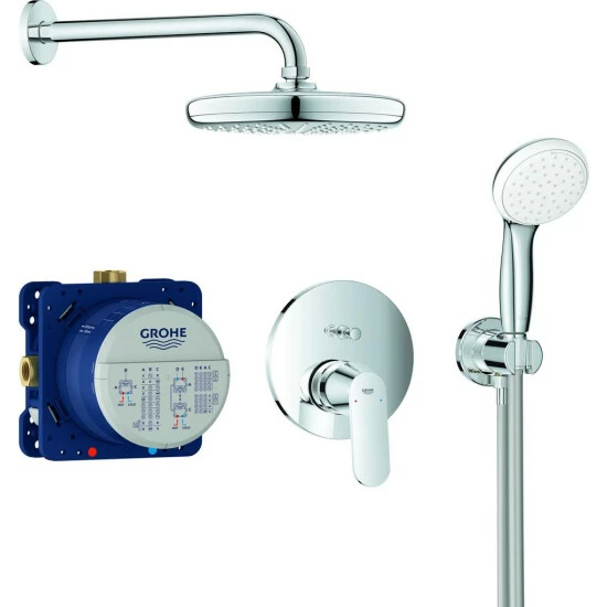 Grohe Duschsystem EUROSMART COSMOPOLITAN Mit Tempesta 210 Kopfbrause Chrom