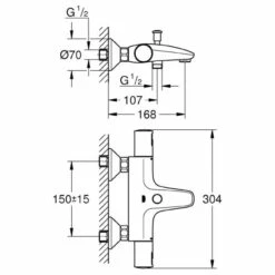 Grohe Precision Start Thermostatbatterie Für Wanne, Chrom