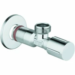 Grohe Eckventil DN 15, Abgang 1/2" Mit Schubrosette Aus Metall Chrom