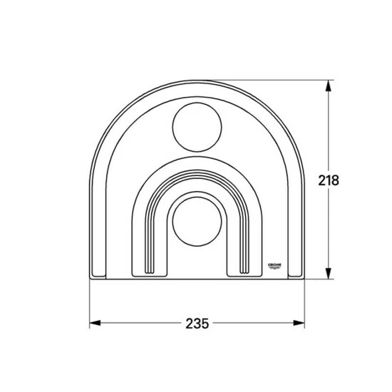 Grohe Chiara Rosette 218 X 235 Mm Für Thermostat-Wannenbatterie Chrom/mattchrom - 47463IP0 – Bild 4