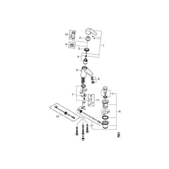 Grohe Einhand-Waschtischbatterie EUROSMART DN 15, S-Size, Niederdruck Chrom – Bild 4