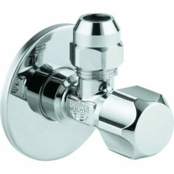 Grohe Eckventil DN 15, Abgang 3/8" Mit Schubrosette Aus Metall Chrom