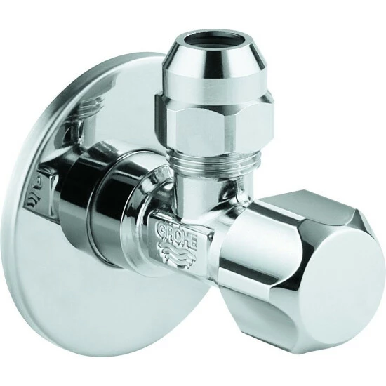 Grohe Eckventil DN 15, Abgang 3/8" Mit Schubrosette Aus Metall Chrom
