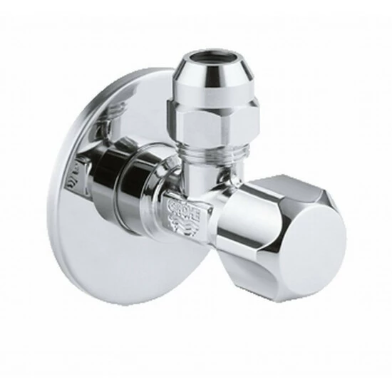 Grohe Eckventil DN 15, Abgang 3/8" Mit Schubrosette Aus Metall Chrom – Bild 2