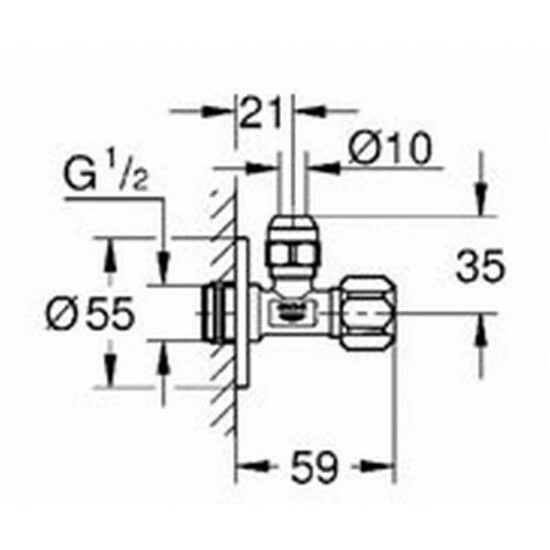 Grohe Eckventil DN 15, Abgang 3/8" Mit Schubrosette Aus Metall Chrom – Bild 3