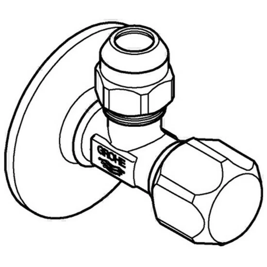 Grohe Eckventil DN 15, Abgang 3/8" Mit Schubrosette Aus Metall Chrom – Bild 5