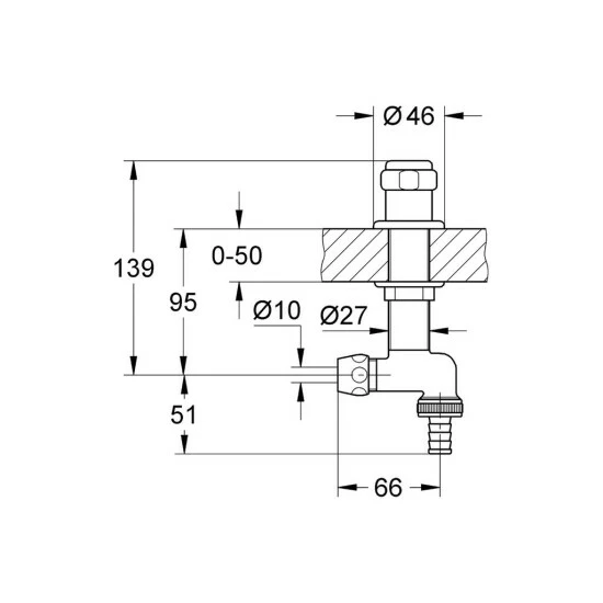 Grohe WAS Untertischventil DN 15 Verstellbar Bis 50 Mm Chrom – Bild 2