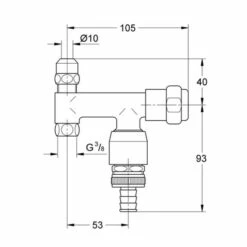 Grohe WaS-Ventil Eckfix 41033 Design-Gr. DN10 Mit RV U. RohrBelüfter Chrom, 41033000
