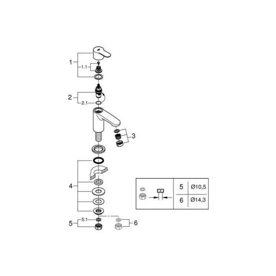 Grohe Eurostyle Cosmopolitan Standventil Chrom - 23039002 – Bild 6