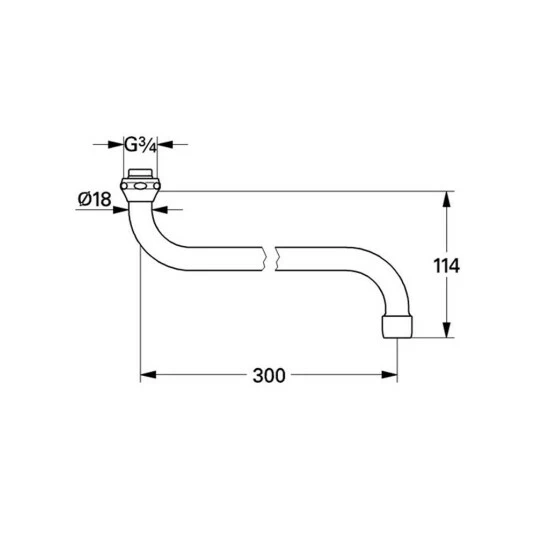 Grohe Costa S-Auslauf 3/4´´ Für Mehrzweckbatterie Chrom - 13017000 – Bild 2