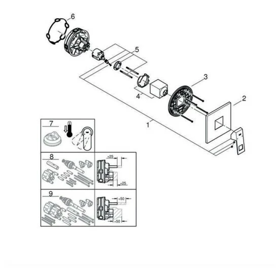Grohe Einhand-Brausebatterie EUROCUBE Fertigmontageset Für Rapido SmartBos (35600) Chrom – Bild 6
