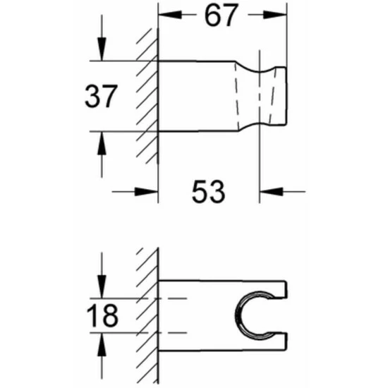 Grohe Rainshower Wandbrausehalter Ohne Rosette Chrom - 27056000 – Bild 7