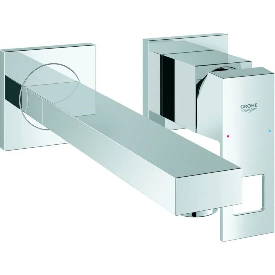 Grohe 2-Loch-Waschtischbatterie EUROCUBE Wandmontage Ausladung 231 Mm Chrom
