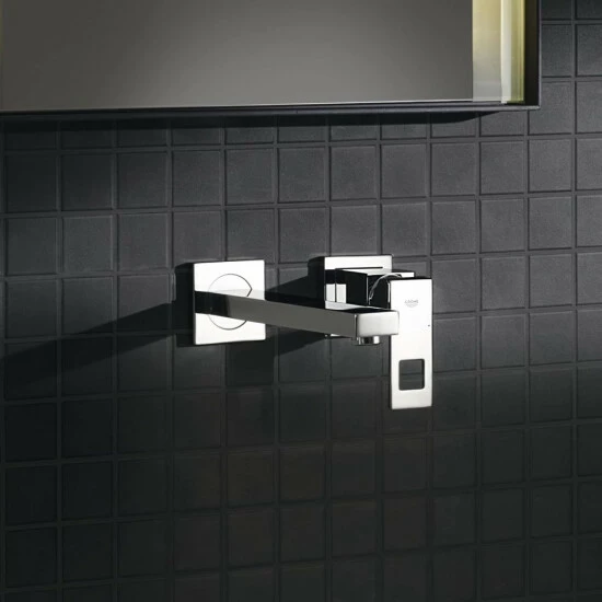 Grohe 2-Loch-Waschtischbatterie EUROCUBE Wandmontage Ausladung 231 Mm Chrom – Bild 4