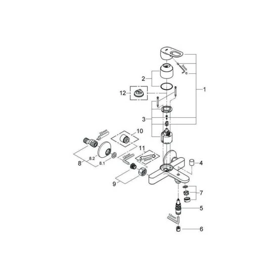 Grohe Einhand-Wannenbatterie BAULOOP DN 15 Chrom – Bild 3