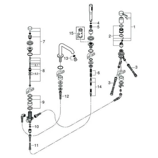 Grohe 4-Loch-Einhand-Wannenkombination ESSENCE Hard Graphite Gebürstet – Bild 7