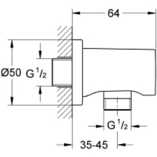 Grohe Wandanschlussbogen RAINSHOWER Rainshower Hard Graphite Gebürstet – Bild 4