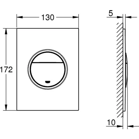 Grohe Betätigungsplatte NOVA COSMOPOLITAN S 130 X 172 Mm Hard Graphite – Bild 3