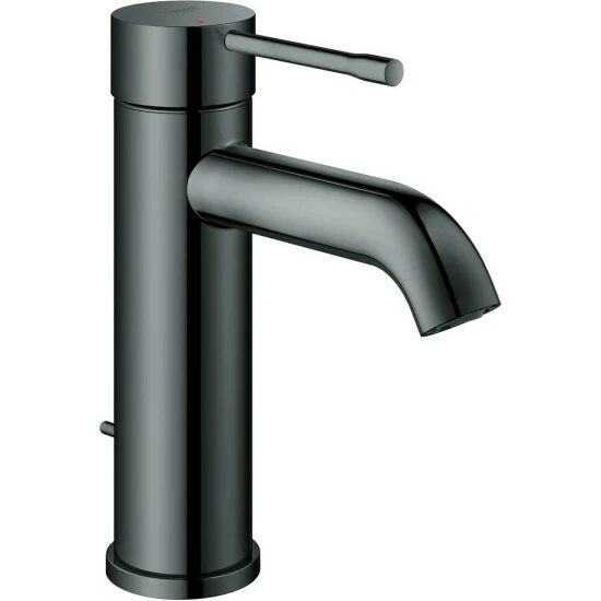 Grohe Einhand-Waschtischbatterie ESSENCE S-Size Mit Zugstangen-Ablaufgarnitur Hard Graphite Gebürstet