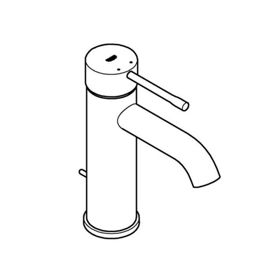 Grohe Einhand-Waschtischbatterie ESSENCE S-Size Mit Zugstangen-Ablaufgarnitur Hard Graphite Gebürstet – Bild 3