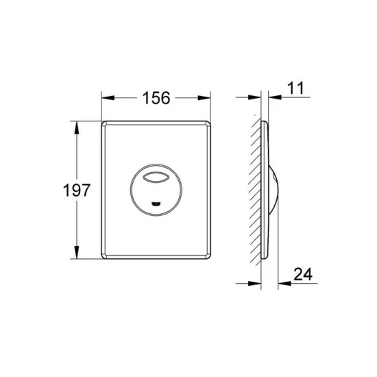 Grohe Abdeckplatte SKATE Aus ABS, 156 X 197 Mm, Senkrechte Und Waagerechte Montage Alpinweiß – Bild 3