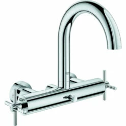 Grohe Wannenbatterie ATRIO DN 15, Kreuzgriffe Supersteel