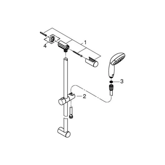 Grohe Brausestangenset 100 TEMPESTA Brausestange 600 Mm Chrom – Bild 5
