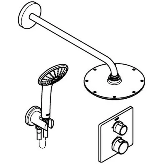 Grohe UP-Duschsystem GROHTHERM Mit Rainshower Cosmopolitan 210 Chrom – Bild 3
