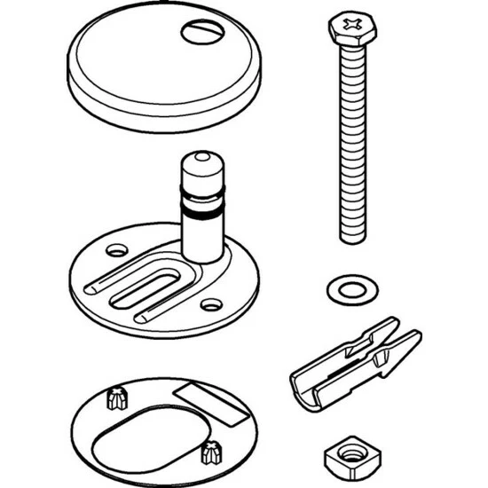 Grohe Befestigungssatz 49529 Für Bau Keramik WC-Sitz Und Deckel Chrom, 49529000 – Bild 3