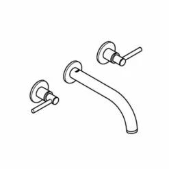 Grohe 3 Loch Waschtischarmatur Atrio 20169 Fertigmontageset Hebelgriff Supersteel, 20169DC3