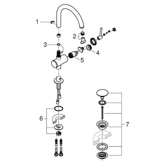 Grohe Einhebelmischer Waschtischarmatur Atrio 32647 XL-Size Hard Graphite Gebürstet, 32647AL3 – Bild 6