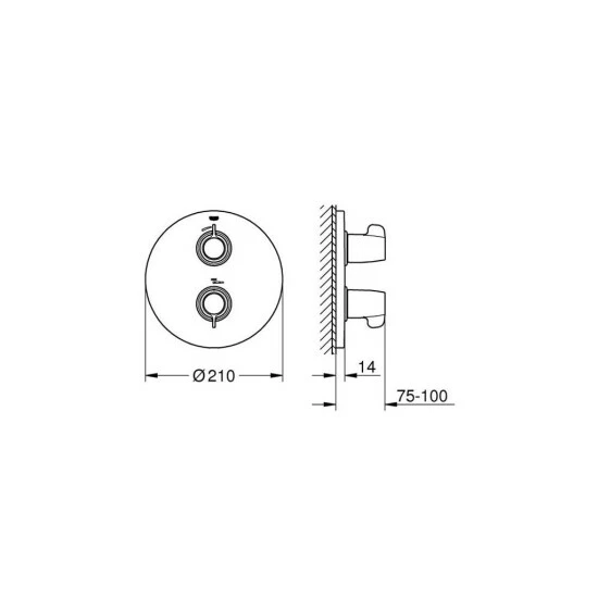 Grohe Thermostat-Brausebatterie GROHTHERM SPECIAL Fertigmontageset, Ohne Unterputz-Einbaukörper Chrom – Bild 3