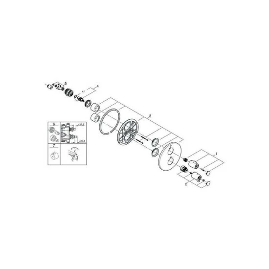 Grohe Thermostat-Brausebatterie GROHTHERM SPECIAL Fertigmontageset, Ohne Unterputz-Einbaukörper Chrom – Bild 4