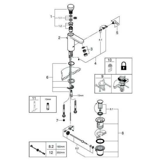 Grohe Eurosmart CT Selbstschluss-Waschtischbatterie Mit Mischung Chrom - 36318000 – Bild 6