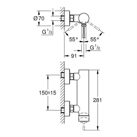 Grohe Einhand-Brausebatterie ESSENCE Hard Graphite Gebürstet – Bild 3