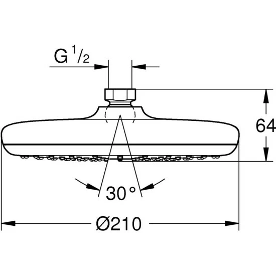 Grohe Kopfbrause 210 TEMPESTA Ø 210 Mm Chrom – Bild 2