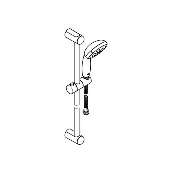 Grohe Brausestangenset I 100 TEMPESTA 600 Mm, Mit Durchflusskonstanthalter 9,5 L/min Chrom – Bild 3