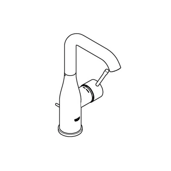 Grohe Einhand-Waschtischbatterie ESSENCE Zugstangen-Ablaufgarnitur L-Size Hard Graphite Gebürstet – Bild 4