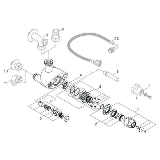 Grohe Grohtherm XL Thermostatbatterie DN 32 Chrom - 35087000 – Bild 7