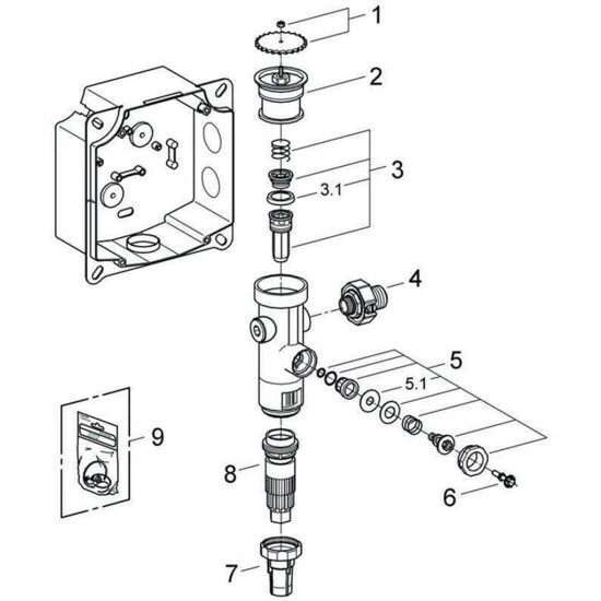Grohe Rapid S / Rapid SL / Uniset WC-Druckspüler Wandeinbau Für Installationssysteme - 37153000 – Bild 6