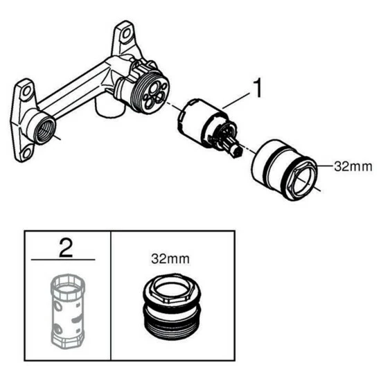 Grohe Grandera Einhand-Unterputz-Einbaukörper Für 2-Loch-Waschtischbatterien - 23319000 – Bild 7