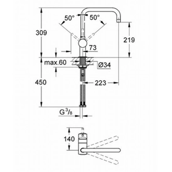 GROHE Minta, 309 Mm, 309 Mm, 223 Mm – Bild 3