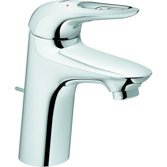 Grohe Einhand-Waschtischbatterie EUROSTYLE DN 15, S-Size, Offener Metall-Hebelgriff Chrom