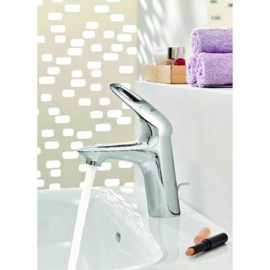 Grohe Einhand-Waschtischbatterie EUROSTYLE DN 15, S-Size, Offener Metall-Hebelgriff Chrom – Bild 7